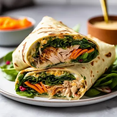 Yummy chicken burrito.