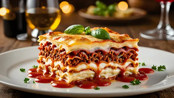 Cheesy lasagna.